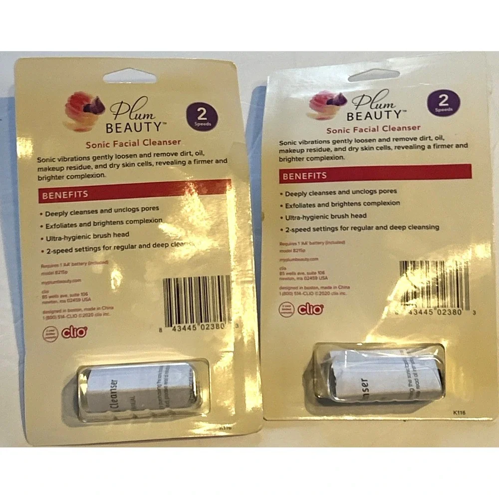 Sonic Facial Cleanser Deeply Cleanses & unclogs Pores 2 Speed Settings Lot Of 2